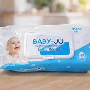 Toallitas Húmedas para Bebé Baby-Ju 99.9% Agua Sin Alcohol (Caja x 12 Packs x 100 unds)