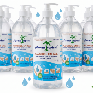Caja de Alcohol en Gel Aroma Tropical 1L con Aloe Vera (Caja x 18 unds)